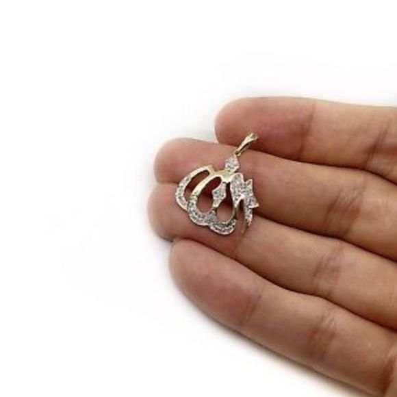 Real Yellow Gold & Natural Diamond Allah Pendant